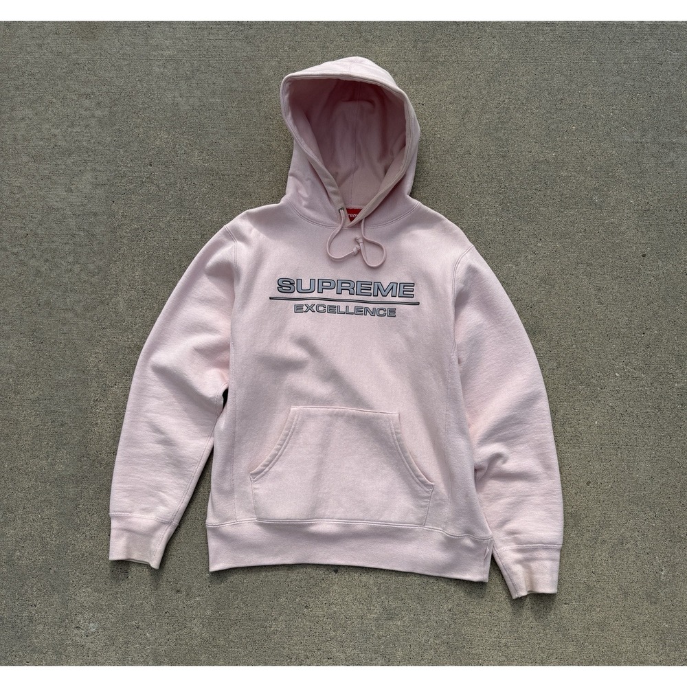SUPREME "PALE PINK" REFLECTIVE EXCELLENCE HOODED SWEATSHIRT